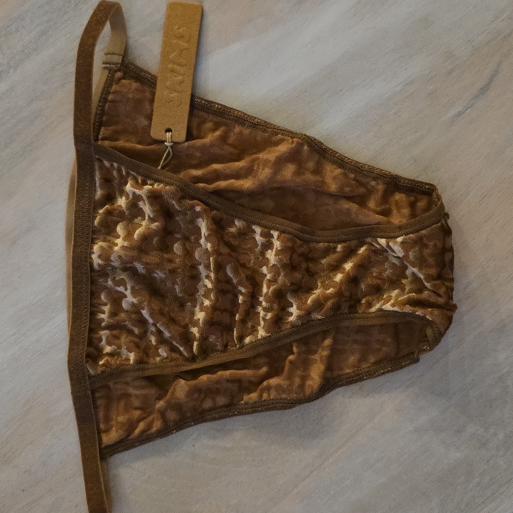 SKIMS Burnout Velvet String Bikini Brief Chai XXS NWT